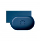 Omnires Ovo M+ umywalka ścienna-nablatowa 55x38 cm lewa granatowy mat OVO555UWLMB