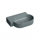 Omnires Ovo M+ umywalka ścienna-nablatowa 55x38 cm lewa szary mat OVO555UWLAG
