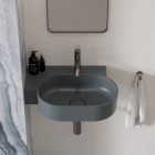 Omnires Ovo M+ umywalka ścienna-nablatowa 55x38 cm lewa szary mat OVO555UWLAG