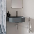 Omnires Ovo M+ umywalka ścienna-nablatowa 55x38 cm lewa szary mat OVO555UWLAG