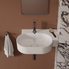 Omnires Ovo M+ umywalka ścienna-nablatowa 55x38 cm prawa biały połysk OVO555UWPBP