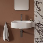 Omnires Ovo M+ umywalka ścienna-nablatowa 55x38 cm prawa biały połysk OVO555UWPBP