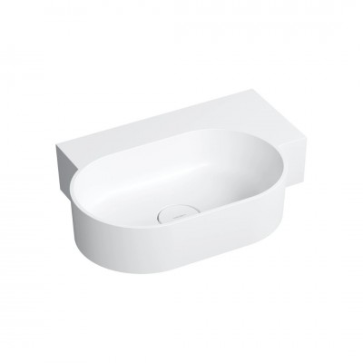 Omnires Ovo M+ umywalka ścienna-nablatowa 55x38 cm prawa biały mat OVO555UWPBM