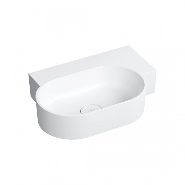 Omnires Ovo M+ umywalka ścienna-nablatowa 55x38 cm prawa biały mat OVO555UWPBM