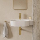 Omnires Ovo M+ umywalka ścienna-nablatowa 55x38 cm prawa biały mat OVO555UWPBM