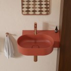 Omnires Ovo M+ umywalka ścienna-nablatowa 55x38 cm prawa terakota mat OVO555UWPTE