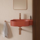Omnires Ovo M+ umywalka ścienna-nablatowa 55x38 cm prawa terakota mat OVO555UWPTE