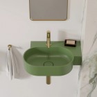 Omnires Ovo M+ umywalka ścienna-nablatowa 55x38 cm prawa zielony mat OVO555UWPOL