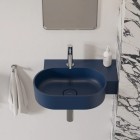 Omnires Ovo M+ umywalka ścienna-nablatowa 55x38 cm prawa granatowy mat OVO555UWPMB