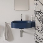 Omnires Ovo M+ umywalka ścienna-nablatowa 55x38 cm prawa granatowy mat OVO555UWPMB