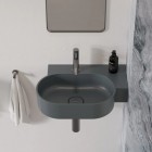 Omnires Ovo M+ umywalka ścienna-nablatowa 55x38 cm prawa szary mat OVO555UWPAG