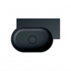 Omnires Ovo M+ umywalka ścienna-nablatowa 55x38 cm prawa czarny lava mat OVO555UWPBLV