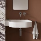 Omnires Ovo M+ umywalka ścienna-nablatowa 64x44 cm lewa biały połysk OVO645UWLBP