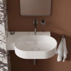 Omnires Ovo M+ umywalka ścienna-nablatowa 64x44 cm lewa biały połysk OVO645UWLBP