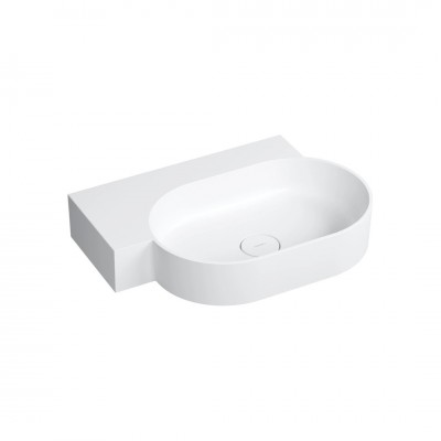 Omnires Ovo M+ umywalka ścienna-nablatowa 64x44 cm lewa biały mat OVO645UWLBM
