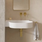 Omnires Ovo M+ umywalka ścienna-nablatowa 64x44 cm lewa biały mat OVO645UWLBM