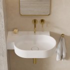 Omnires Ovo M+ umywalka ścienna-nablatowa 64x44 cm lewa biały mat OVO645UWLBM