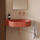 Omnires Ovo M+ umywalka ścienna-nablatowa 64x44 cm lewa terakota mat OVO645UWLTE