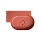 Omnires Ovo M+ umywalka ścienna-nablatowa 64x44 cm lewa terakota mat OVO645UWLTE