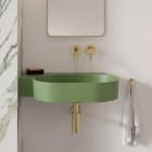 Omnires Ovo M+ umywalka ścienna-nablatowa 64x44 cm lewa zielony mat OVO645UWLOL