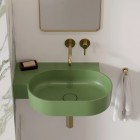 Omnires Ovo M+ umywalka ścienna-nablatowa 64x44 cm lewa zielony mat OVO645UWLOL