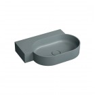 Omnires Ovo M+ umywalka ścienna-nablatowa 64x44 cm lewa szary mat OVO645UWLAG