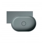 Omnires Ovo M+ umywalka ścienna-nablatowa 64x44 cm lewa szary mat OVO645UWLAG