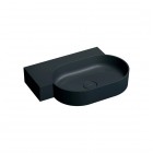 Omnires Ovo M+ umywalka ścienna-nablatowa 64x44 cm lewa czarny lava mat OVO645UWLBLV