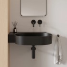 Omnires Ovo M+ umywalka ścienna-nablatowa 64x44 cm lewa czarny lava mat OVO645UWLBLV