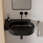 Omnires Ovo M+ umywalka ścienna-nablatowa 64x44 cm lewa czarny lava mat OVO645UWLBLV