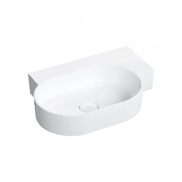 Omnires Ovo M+ umywalka ścienna-nablatowa 64x44 cm prawa biały połysk OVO645UWPBP