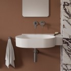 Omnires Ovo M+ umywalka ścienna-nablatowa 64x44 cm prawa biały połysk OVO645UWPBP