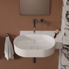 Omnires Ovo M+ umywalka ścienna-nablatowa 64x44 cm prawa biały połysk OVO645UWPBP