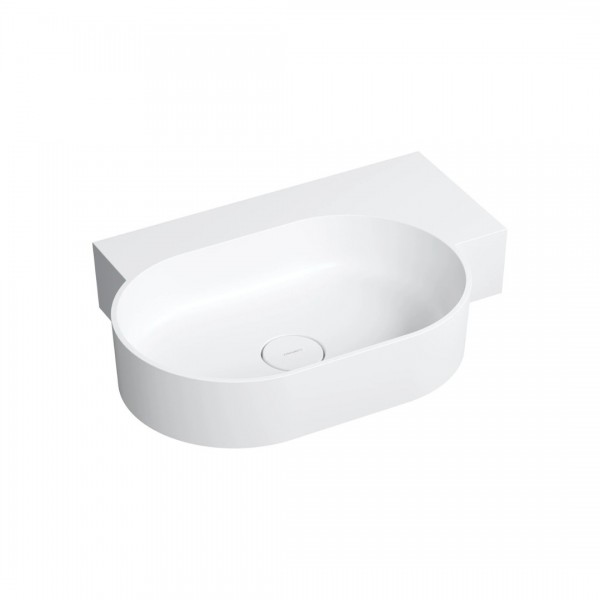 Omnires Ovo M+ umywalka ścienna-nablatowa 64x44 cm prawa biały mat OVO645UWPBM