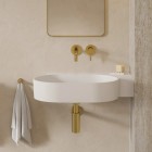 Omnires Ovo M+ umywalka ścienna-nablatowa 64x44 cm prawa biały mat OVO645UWPBM