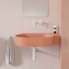 Omnires Ovo M+ umywalka ścienna-nablatowa 64x44 cm prawa różowy mat OVO645UWPCO