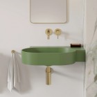 Omnires Ovo M+ umywalka ścienna-nablatowa 64x44 cm prawa zielony mat OVO645UWPOL