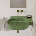 Omnires Ovo M+ umywalka ścienna-nablatowa 64x44 cm prawa zielony mat OVO645UWPOL