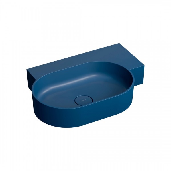 Omnires Ovo M+ umywalka ścienna-nablatowa 64x44 cm prawa granatowy mat OVO645UWPMB