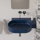 Omnires Ovo M+ umywalka ścienna-nablatowa 64x44 cm prawa granatowy mat OVO645UWPMB