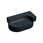 Omnires Ovo M+ umywalka ścienna-nablatowa 64x44 cm prawa czarny lava mat OVO645UWPBLV