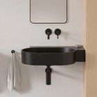 Omnires Ovo M+ umywalka ścienna-nablatowa 64x44 cm prawa czarny lava mat OVO645UWPBLV