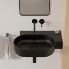 Omnires Ovo M+ umywalka ścienna-nablatowa 64x44 cm prawa czarny lava mat OVO645UWPBLV