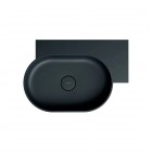 Omnires Ovo M+ umywalka ścienna-nablatowa 64x44 cm prawa czarny lava mat OVO645UWPBLV