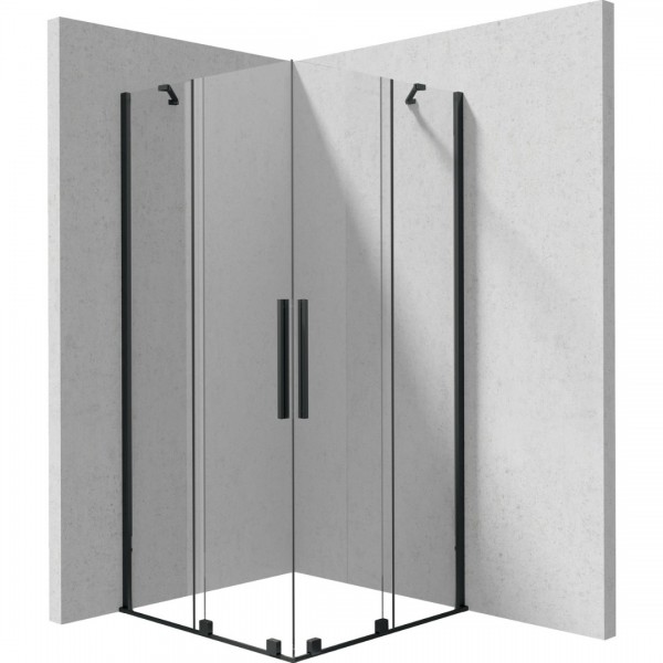 Deante Prizma kabina prysznicowa kwadratowa 80 cm czarny mat KPNNP08P08