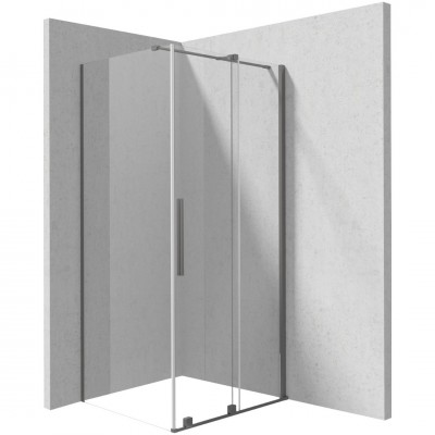 Deante Prizma kabina prysznicowa prostokątna 120x80 cm titanium KPNDP12S08