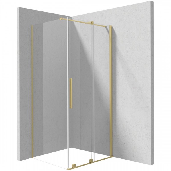 Deante Prizma kabina prysznicowa prostokątna 120x80 cm złoto szczotkowane KPNRP12S08