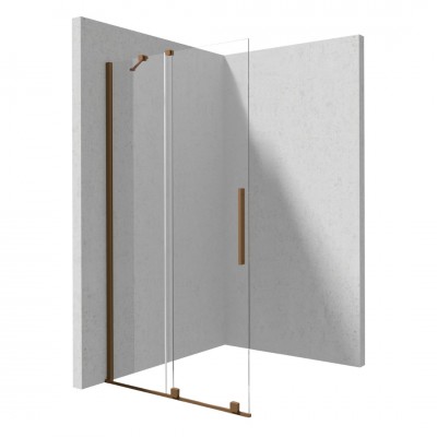 Deante Prizma ścianka prysznicowa 80 cm Walk-in / drzwi prysznicowe brąz szczotkowany KTJ_C38R