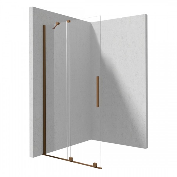 Deante Prizma ścianka prysznicowa 120 cm Walk-in / drzwi prysznicowe brąz szczotkowany KTJ_C32R