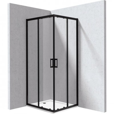 Deante Funkia Evo kabina prysznicowa z brodzikiem prostokątna 90x80 cm czarny mat KYCPN089P
